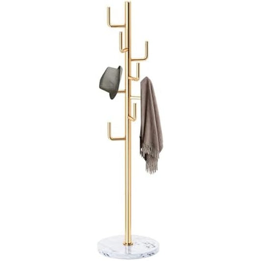 Metal Modern Coat Racks, Cactus Coat Rack Freestan Black 8 Hooks - side angle