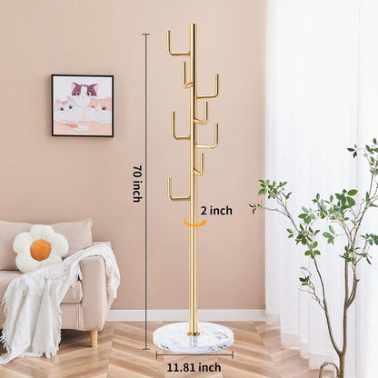 Metal Modern Coat Racks, Cactus Coat Rack Freestan Black 8 Hooks - top view