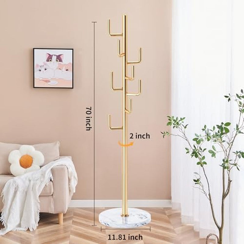 Metal Modern Coat Racks, Cactus Coat Rack Freestan Black 8 Hooks - color detail