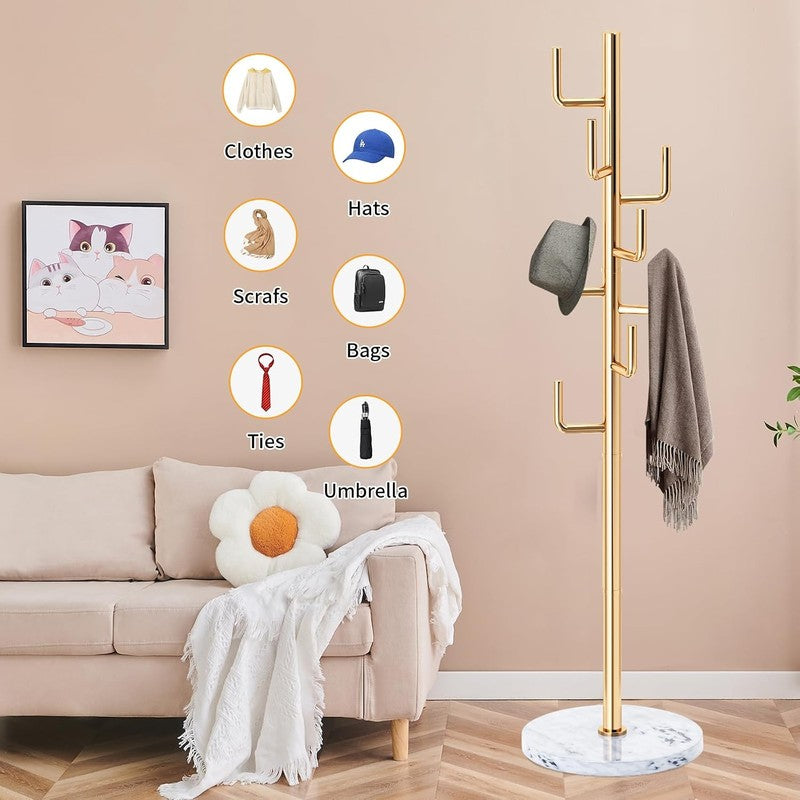 Metal Modern Coat Racks, Cactus Coat Rack Freestan Black 8 Hooks - lifestyle look