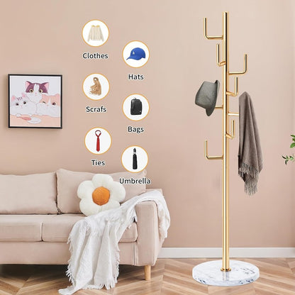 Metal Modern Coat Racks, Cactus Coat Rack Freestan Black 8 Hooks - lifestyle look